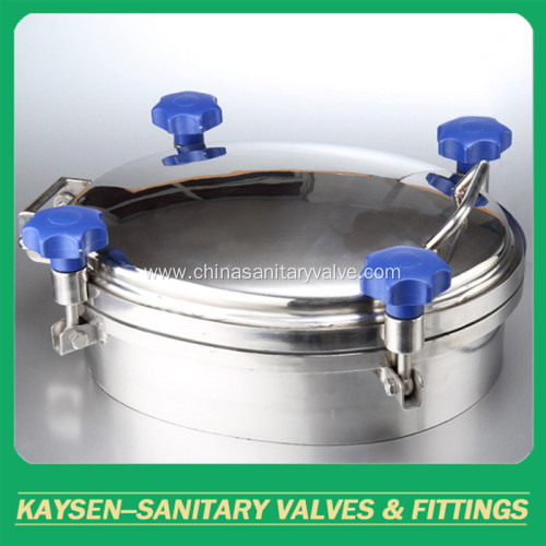 Sanitary circular manways with sight glass